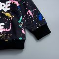 2-piece Toddler Boy Letter Painting Print Pullover and Pants Set Black