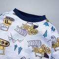 2-piece Toddler Boy Vehicle Print Pullover Sweatshirt and Pants Set Navy