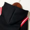 2-piece Toddler Boy Number Print Striped Hoodie Sweatshirt and Pants Casual Set Black image 3