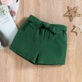 2-piece Baby / Toddler Girl Pretty Floral Embroidery Top and Solid Shorts Sets Green image 5