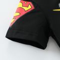 Superman 2pcs Toddler Bpy Letter Print Short-sleeve Black Tee and Elasticized Shorts Set Black