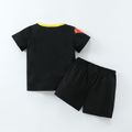 Superman 2pcs Toddler Bpy Letter Print Short-sleeve Black Tee and Elasticized Shorts Set Black