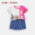 Tom and Jerry 2-piece Toddler Girl Colorblock Tee and Denim Shorts Set White