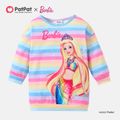 Barbie Toddler Girl Stripe Sweatshirt Dress/ Floral Print Cotton Leggings Multi-color image 1