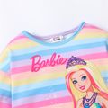 Barbie Toddler Girl Stripe Sweatshirt Dress/ Floral Print Cotton Leggings Multi-color image 2