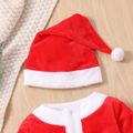 Christmas 3pcs Baby Boy/Girl Red Fleece Long-sleeve Santa Outfits Set Red image 3