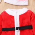 Christmas 3pcs Baby Boy/Girl Red Fleece Long-sleeve Santa Outfits Set Red image 4