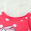 Baby Girl Unicorn Print Polka Dot Long-sleeve Button Jumpsuit Pink image 4