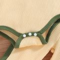 2pcs Baby Boy Cotton Ribbed Colorblock Long-sleeve Romper & Pants Set Apricot image 4