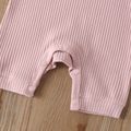 Baby Boy/Girl Cotton Ribbed Short-sleeve Button Up Romper Pink image 5