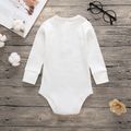 Baby Boy/Girl 95% Cotton Ribbed Long-sleeve Button Up Romper White image 4