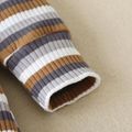 Ribbed Striped Long-sleeve Baby Jumpsuit Khaki image 3