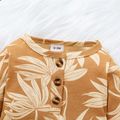 100% Cotton Graphic/Floral Print Baby Long-sleeve Jumpsuit Pink image 3