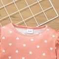 Toddler Girl Ruffled Stars/Heart Print Long-sleeve Ribbed Tee Pink