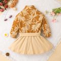 Toddler Girl Faux-two Floral Print Zipper Long-sleeve Sweatshirt Dress Ginger