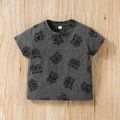 2pcs Toddler Boy Playful Bear Print Tee and Elasticized Shorts Set Grey image 3