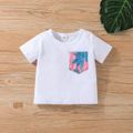 2pcs Baby Boy 95% Cotton Short-sleeve Tee and Allover Tropical Print Shorts Set Pink
