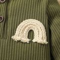 Baby Boy/Girl 95% Cotton Rib Knit Long-sleeve Rainbow Design Jumpsuit Green