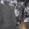 2pcs Toddler Boy Casual Tie Dyed Hoodie Sweatshirt and Pants Set Grey