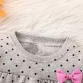3-Pack Baby Girl 95% Cotton Long-sleeve Zebra & Letter Print Romper and Polka Dots Sweatshirt with Solid Pants Set Pink
