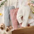 3-Pack Baby Girl 95% Cotton Rib Knit Leggings Set Multi-color