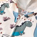 Baby Boy Allover Dinosaur & Vehicle Print Zip Long-sleeve Hooded Jacket White image 4