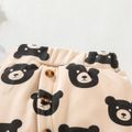 Baby Boy/Girl Allover Bear Print Thickened Thermal Pants Apricot image 5