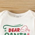 Christmas 2pcs Baby Boy/Girl 95% Cotton Long-sleeve Letter Print Romper and Allover Santa Graphic Pants Set White image 3