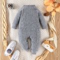 Baby Boy/Girl Grey Knitted Long-sleeve Button Jumpsuit Grey image 2