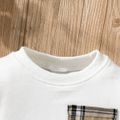 2pcs Baby Boy/Girl Long-sleeve Sweatshirt and Plaid Sweatpants Set White image 5