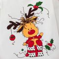 Christmas 2pcs Baby Boy/Girl 95% Cotton Long-sleeve Reindeer Print Romper with Hat Set White image 4