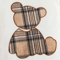 Baby Boy/Girl Plaid Bear Graphic Short-sleeve Romper White image 4
