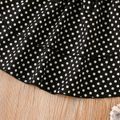 Toddler Girl Elegant Polka dots Belted Slip Dress Black/White image 5