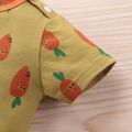 Baby Carrot or Pineapple Print Short-sleeve Romper Light Green