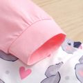 2-piece Toddler Girl Ruffed Koala Print Pullover and Pants Casual Set Pink