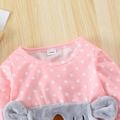 2-piece Toddler Girl Koala Embroidered Polka dots Pullover and Pants Set Pink