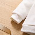 2-piece Toddler Girl Bowknot Design Rabbit Print Pullover Sweatshirt and Floral Print Paperbag Pants Set White image 4