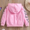 Baby Girl 95% Cotton Long-sleeve Butterfly Print Hooded Zip Jacket Pink image 2