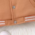 Baby Boy/Girl Number Embroidered Long-sleeve Varsity Jacket Khaki image 5