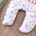 Baby Boy/Girl 95% Cotton Long-sleeve Footed Letter Print Jumpsuit Red/White image 5