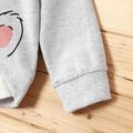 2pcs Koala Print Long-sleeve Grey Baby Set Grey