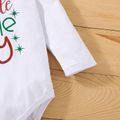 عيد الميلاد 4 قطع طفلة 95٪ القطن طويل الأكمام طباعة رسالة رومبير وتنورة طبقات مع الأكمام العجل ومجموعة عقال أحمر image 5