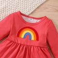 2-Pack Baby Girl Rainbow and Graffiti Floral Print Long-sleeve Dresses Set MultiColour image 4