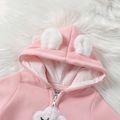 Baby Boy/Girl Cloud Design Thermal Fleece Lined Hooded Zipper Jumpsuit Pink image 4