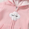 Baby Boy/Girl Cloud Design Thermal Fleece Lined Hooded Zipper Jumpsuit Pink image 5