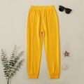Kid Boy 100% Cotton Solid Color Casual Pants Sporty Sweatpants Yellow