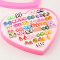 72-pack Flower Animal Cartoon Multi-style Cute Stud Earrings Sets for Girls (With Box, Random Pattern) Multi-color image 1