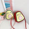 Kids Cartoon Fruit Avocado Shoulder Bag Messenger Bag Coin Purse Pink