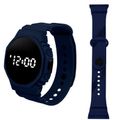 Kids LED Watch Digital Smart Round Dial Electronic Watch for Outdoor Sport (With Packing Box) (With Electricity) Navy image 1