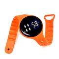 Kids LED Watch Digital Smart Round Dial Electronic Watch Bracelet (With Packing Box) (With Electricity) Orange image 3
